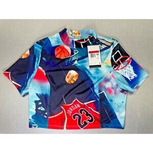 JORDAN Graphic Printed Women's Size Large Crop Top HJ0076-100 NWT!
